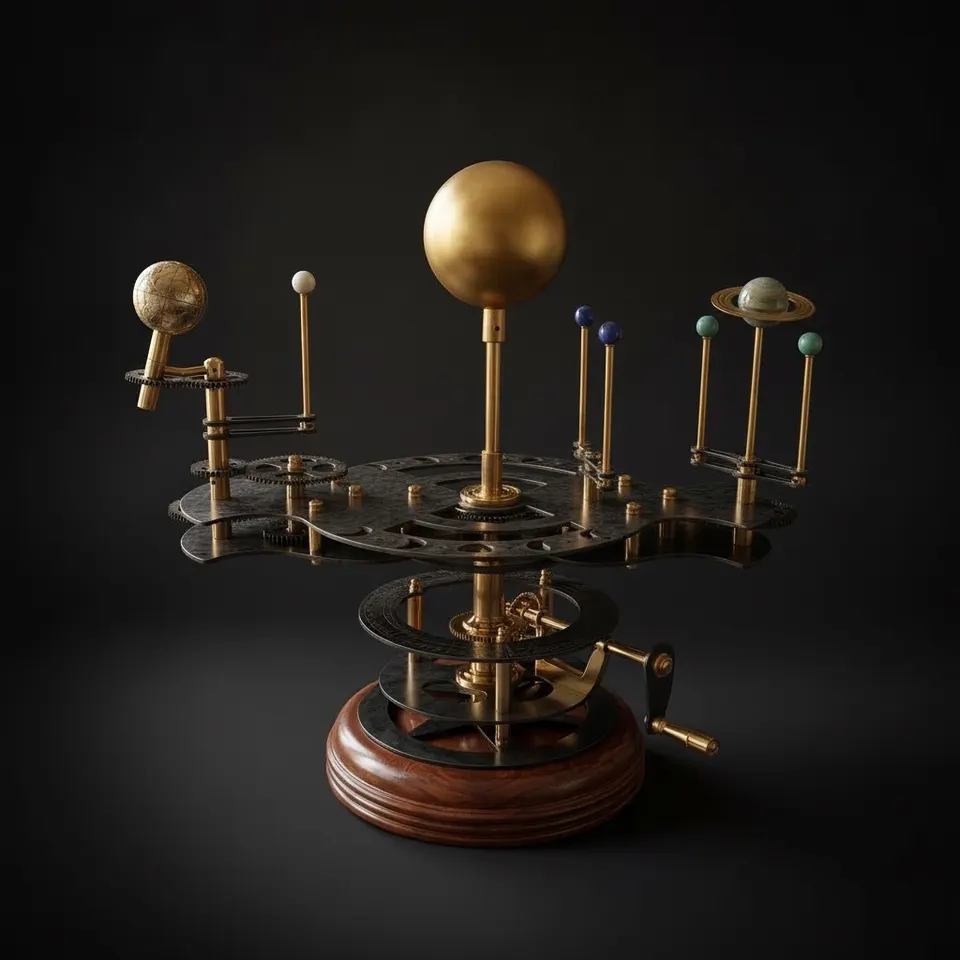Brass Solar System Orrery, Museum Display