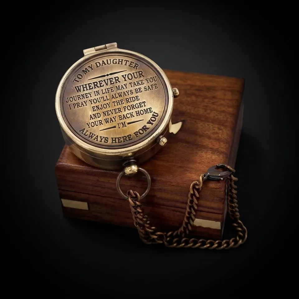 To My Daughter Compass, Wooden Box