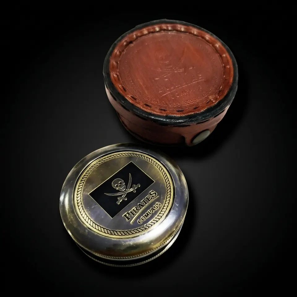 Pirate Compass, Leather Case