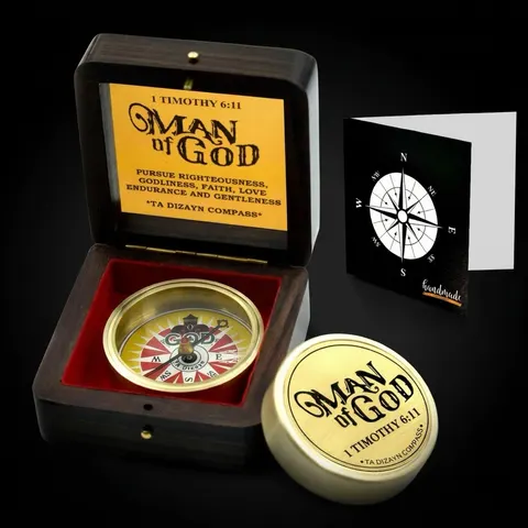 Man of God Compass, Wooden Box view 1