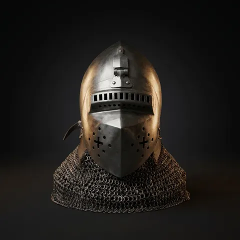 Templar Buhurt Knight Helmet — 16-Gauge Crusader view 1