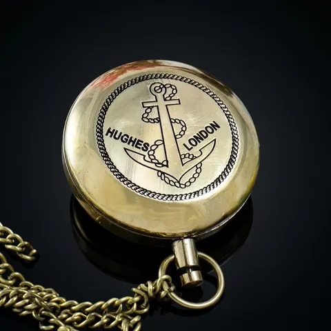 Push Button Compass, Wooden Box view 1
