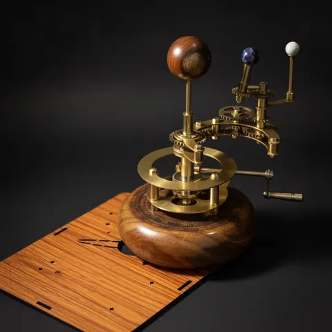 Brass Sun-Earth-Moon Tellurion, Shelf Model view 1