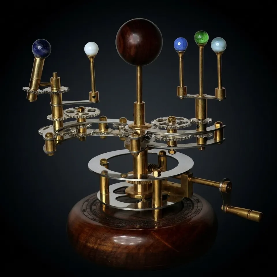 Brass Solar System Orrery, Shelf Display