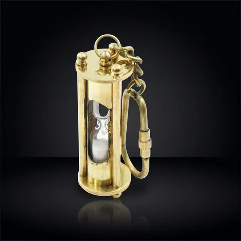 Brass Hourglass Keychain view 1