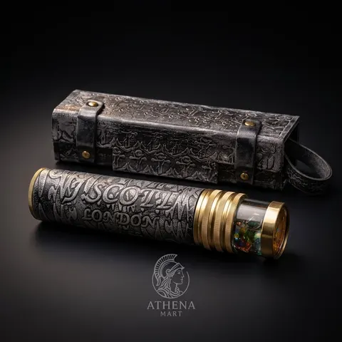 Leather-Wrapped Brass Liquid Kaleidoscope view 1