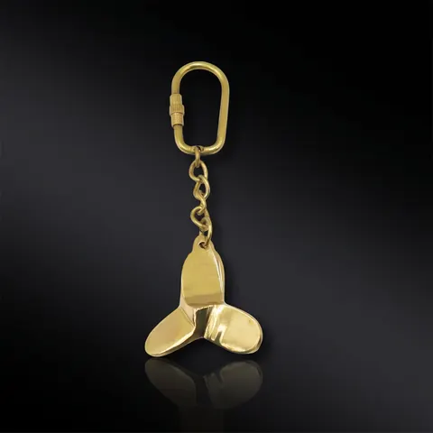 Brass Propeller Keychain view 1