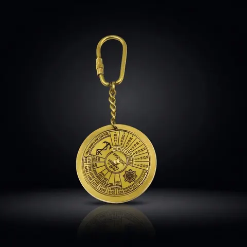 Brass Perpetual Calendar Keyring view 1