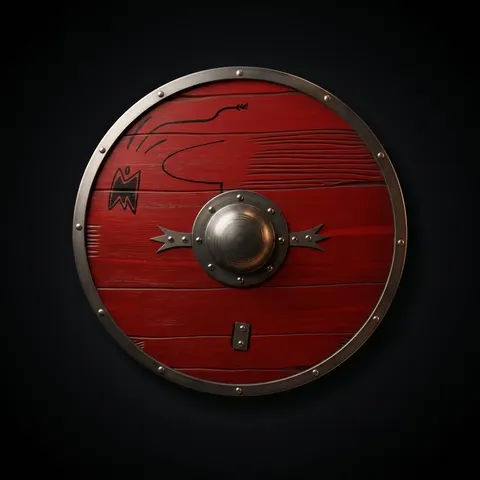 Medieval Viking Wooden Round Shield with Wall Art Variant view 1