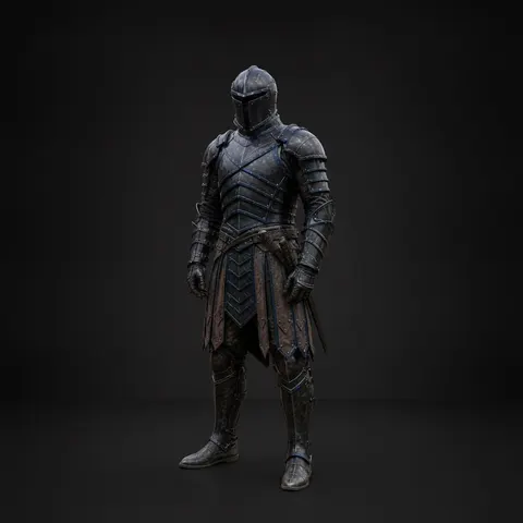 Medieval Knight Wearable Armor with Gothic Steel and Leather Full Body view 1