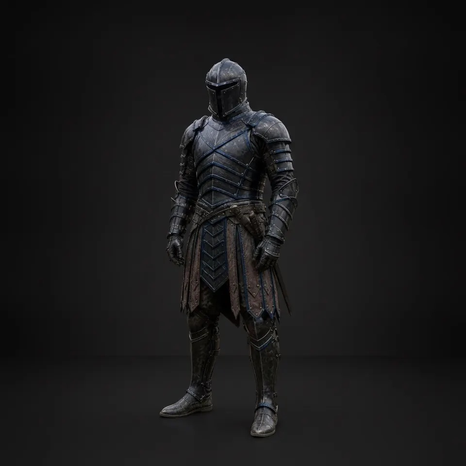 Medieval Knight Wearable Armor with Gothic Steel and Leather Full Body