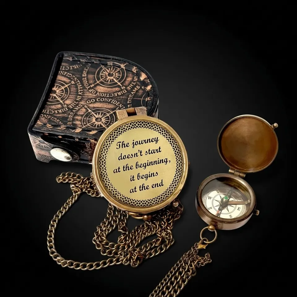Motivational Compass, Leather Case