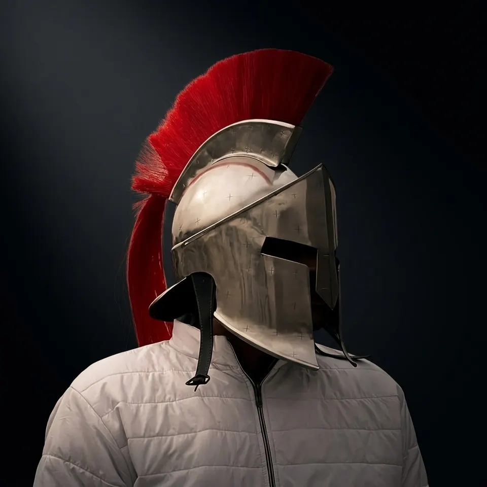 Spartan Red Plume Greek Warrior Helmet — Leonidas