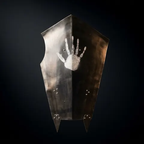 Templar Knight Steel Crusader Shield with Medium view 1