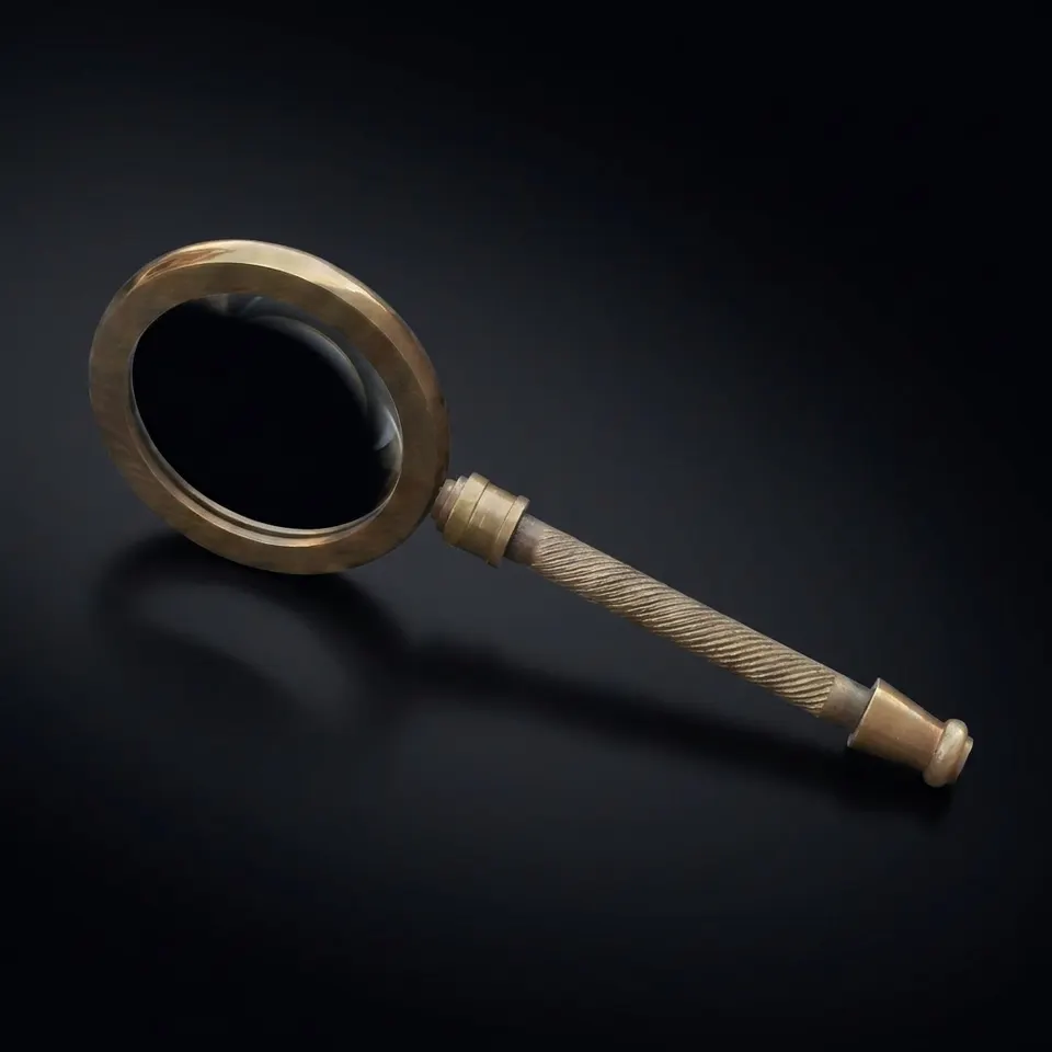 All-Brass Handheld Magnifier 2.75" with Ergonomic Handle
