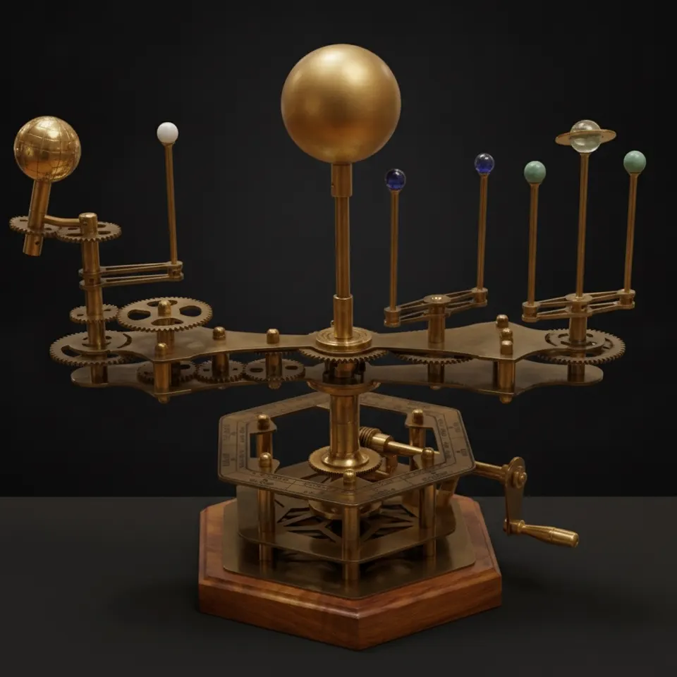 Rustic Brass Solar System Orrery, Museum Model