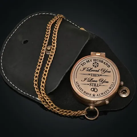 To My Husband Compass, Leather Case view 1