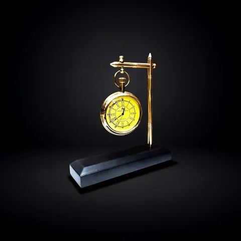 Hanging Brass Desk Clock, Bond Street London Dial view 1
