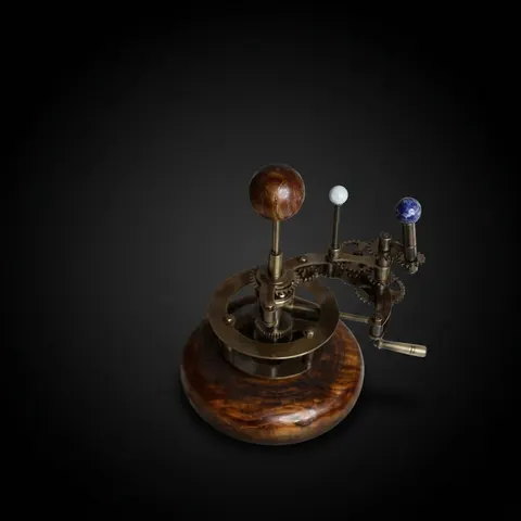 Brass Solar System Orrery, Shelf Display view 1