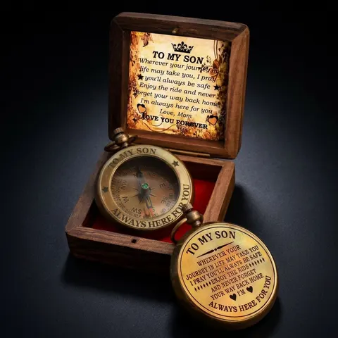 To My Son Compass, Wooden Box view 1