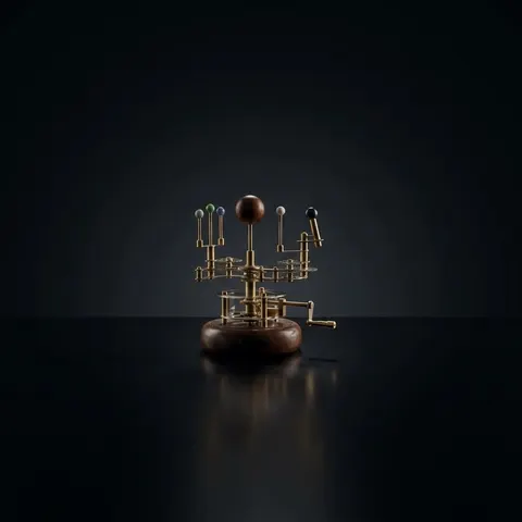 Brass Solar System Orrery, Shelf Display view 1