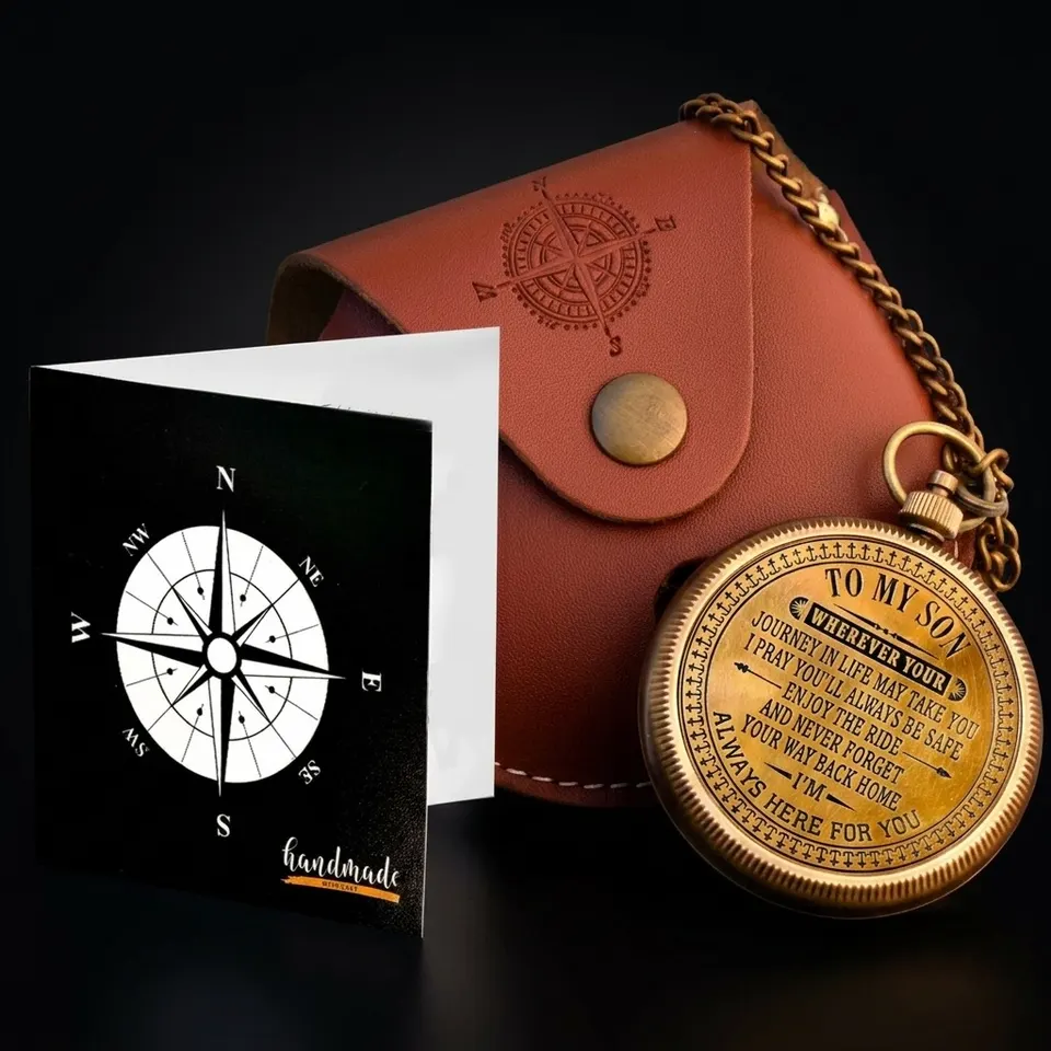 To My Son Compass, Leather Case