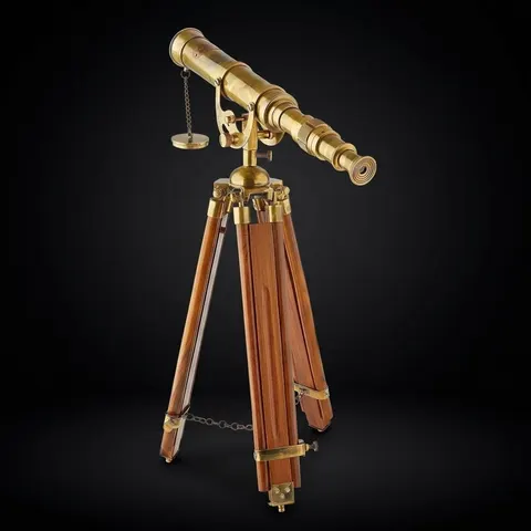 Brass Floor Standing Telescope 24" with Rosewood Tripod Stand view 1