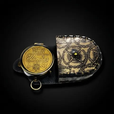 Motivational Compass, Leather Case view 1