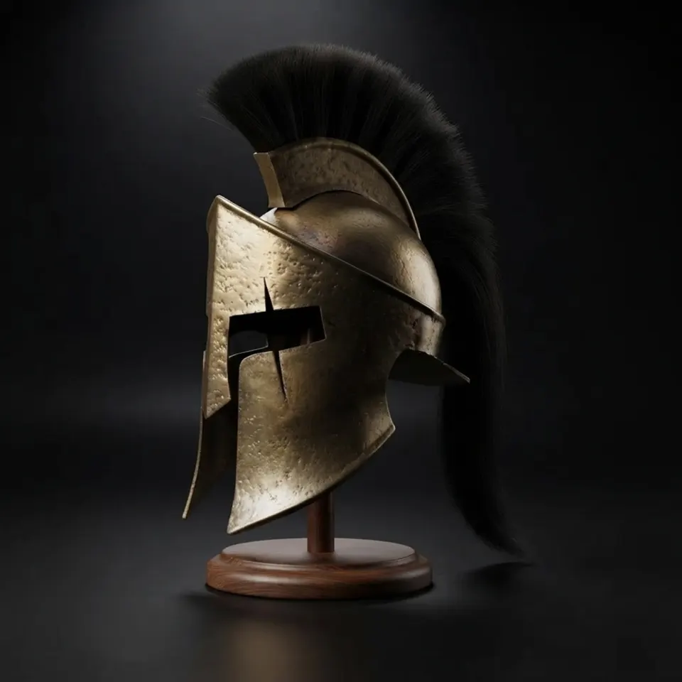 Spartan King Leonidas Helmet — Steel Greek Warrior