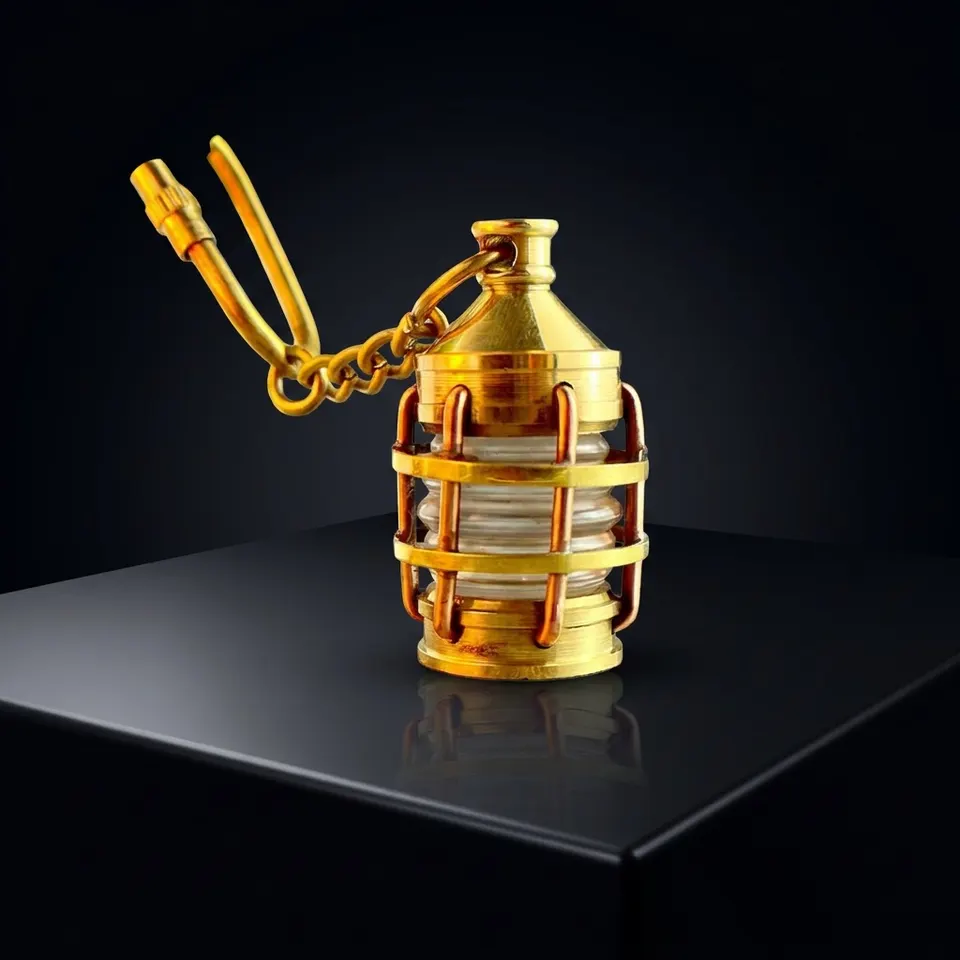Nautical Brass Ship Lantern Keychain
