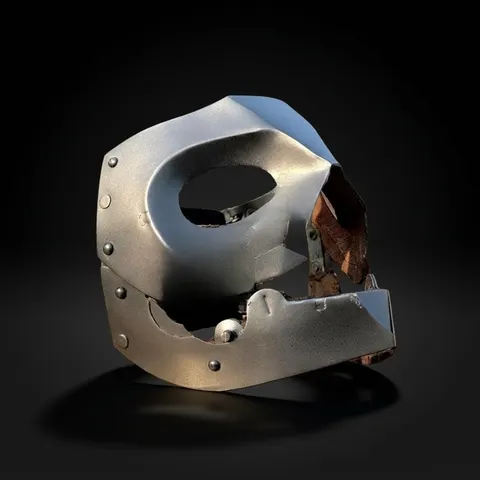 Medieval LARP Face Mask — Adjustable Armored Steel view 1