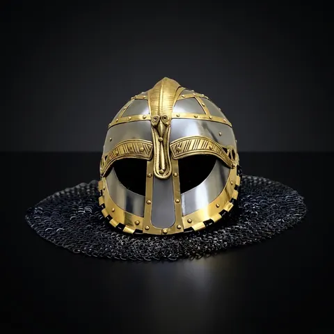 Viking Gjermundbu Helmet with Chainmail and Padding view 1