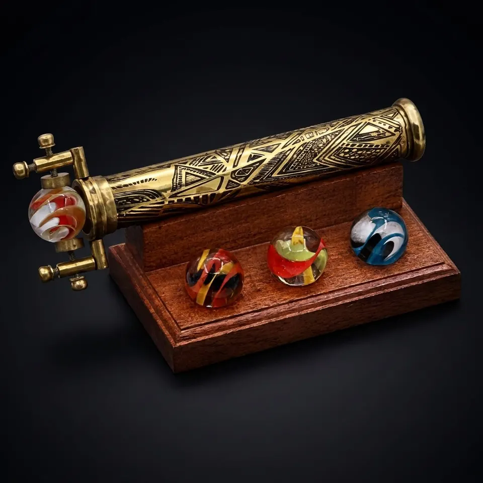 Etched Brass Marblescope with Interchangeable Marbles