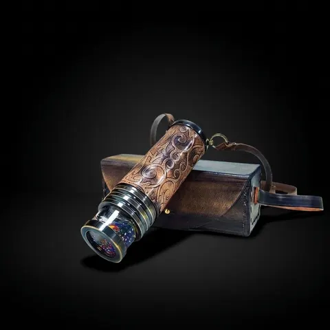 Liquid Brass Kaleidoscope Pendant Necklace view 1