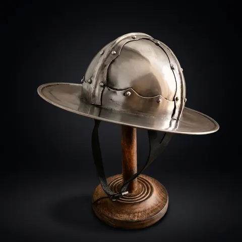 Medieval Kettle Hat Helmet — 18-Gauge Steel Wearable view 1