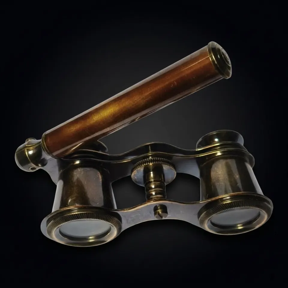Antique Finish Brass Opera Glasses — Plain Brass