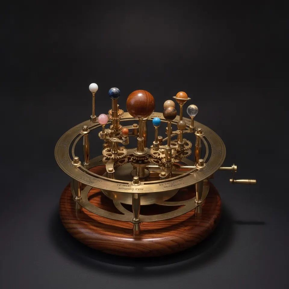 Vintage-Style Brass Solar System Orrery, Museum