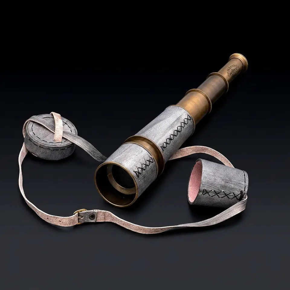 Brass Spyglass Telescope 18" with Leather Wrap with Caps and Carry Sling