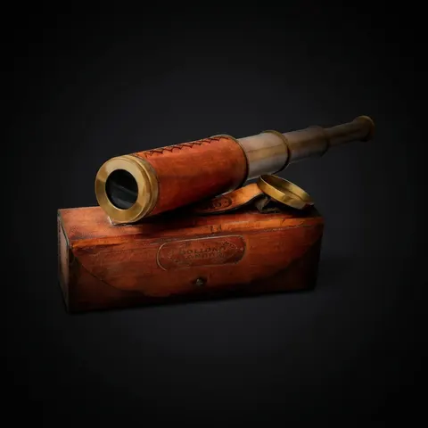 Brass Spyglass Telescope 16" with Leather Case view 1
