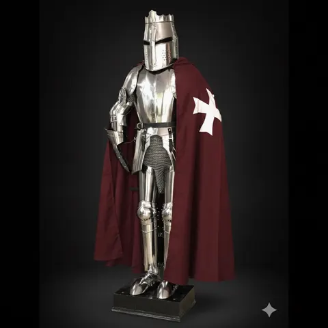 Crusader Full Suit of Armor with Wearable 18-Gauge Steel for Reenactment view 1
