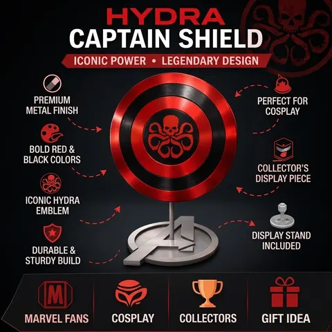 Handmade Aluminum Hydra Captain America Shield Replica view 1