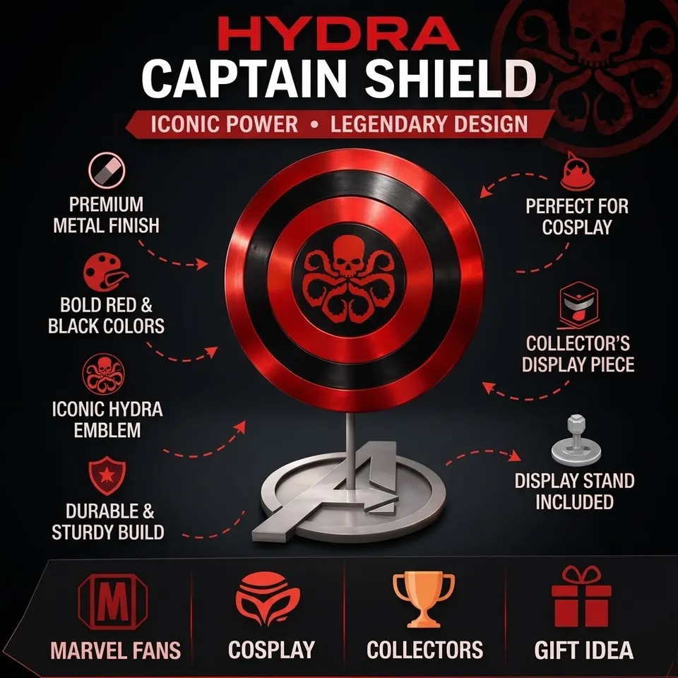 Handmade Aluminum Hydra Captain America Shield Replica