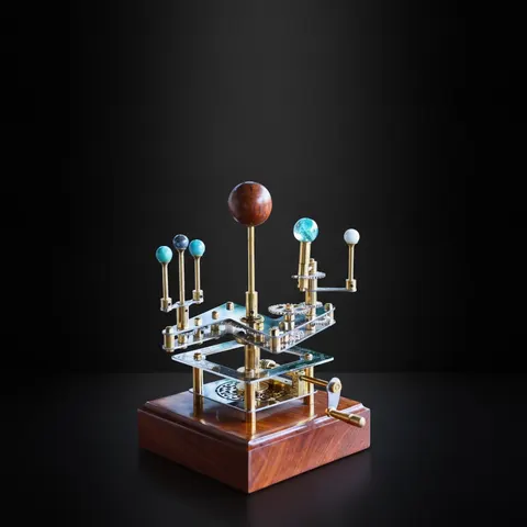 Brass Solar System Orrery, Shelf Display view 1
