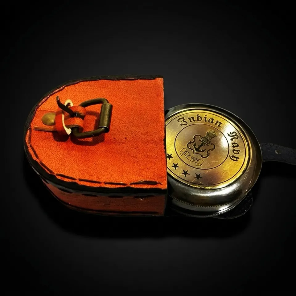 Indian Navy Compass, Leather Case
