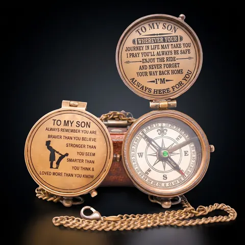 To My Son Compass, Leather Case view 1