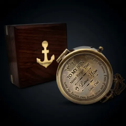 To My Son Compass, Wooden Box view 1