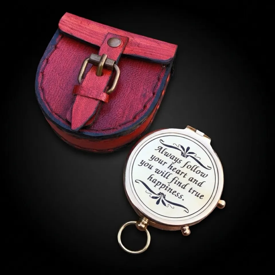 Motivational Compass, Leather Case