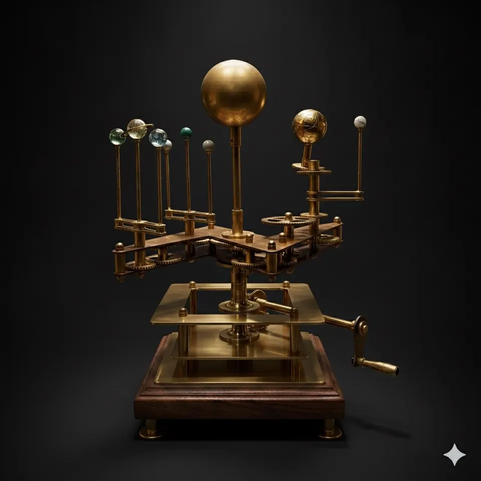 Brass Solar System Orrery, Museum Display