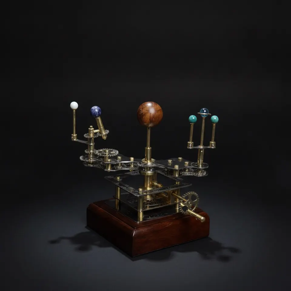 Brass Solar System Orrery, Shelf Display