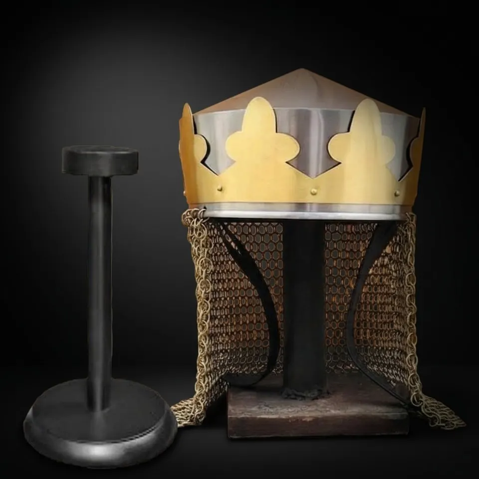 King Arthur Helmet — Brass Chainmail